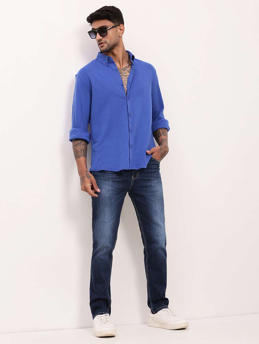 men solid long sleeves casual shirt - 21696382 -  Standard Image - 4