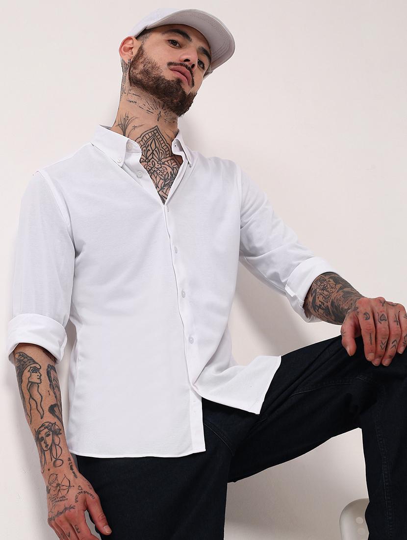 men solid long sleeves casual shirt - 21696384 -  Standard Image - 1