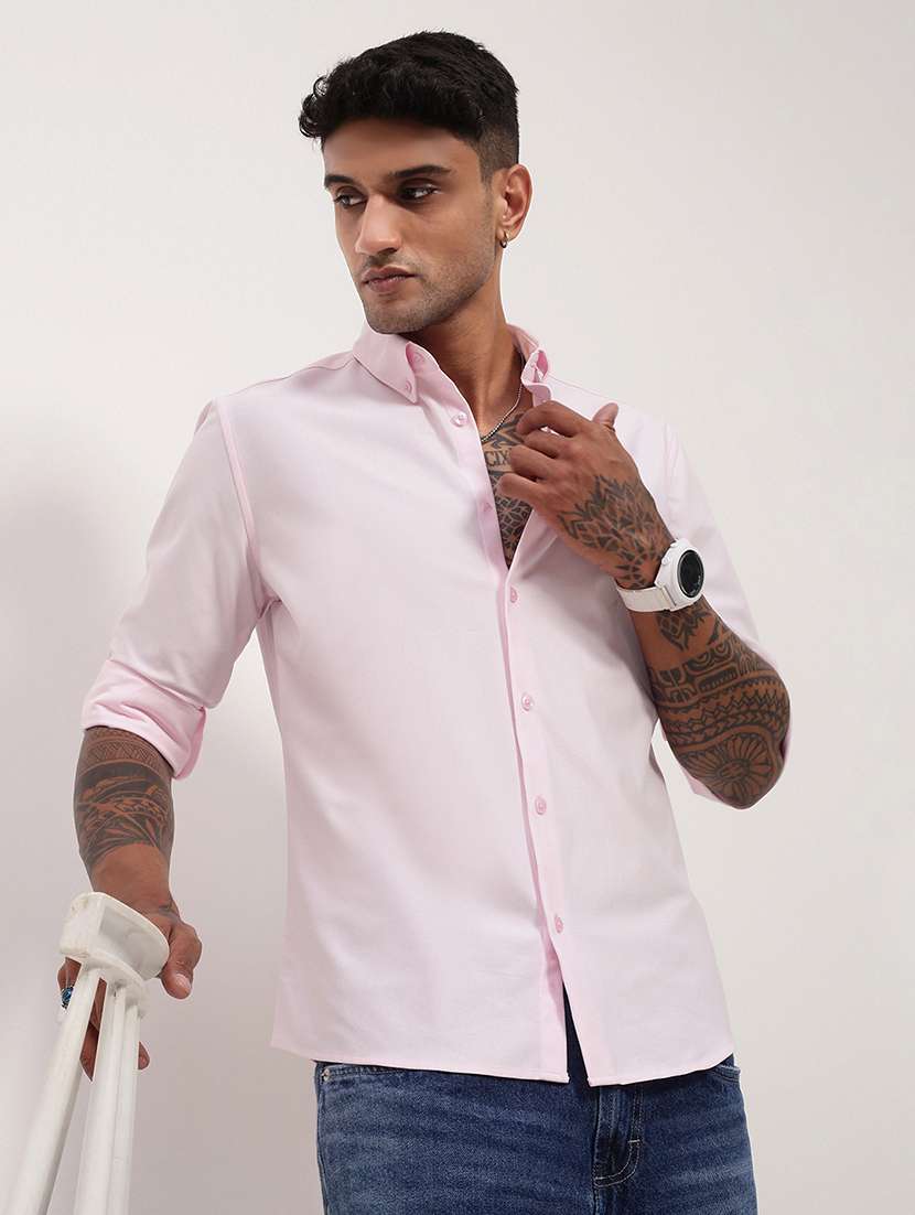 men solid long sleeves casual shirt - 21696387 -  Standard Image - 1