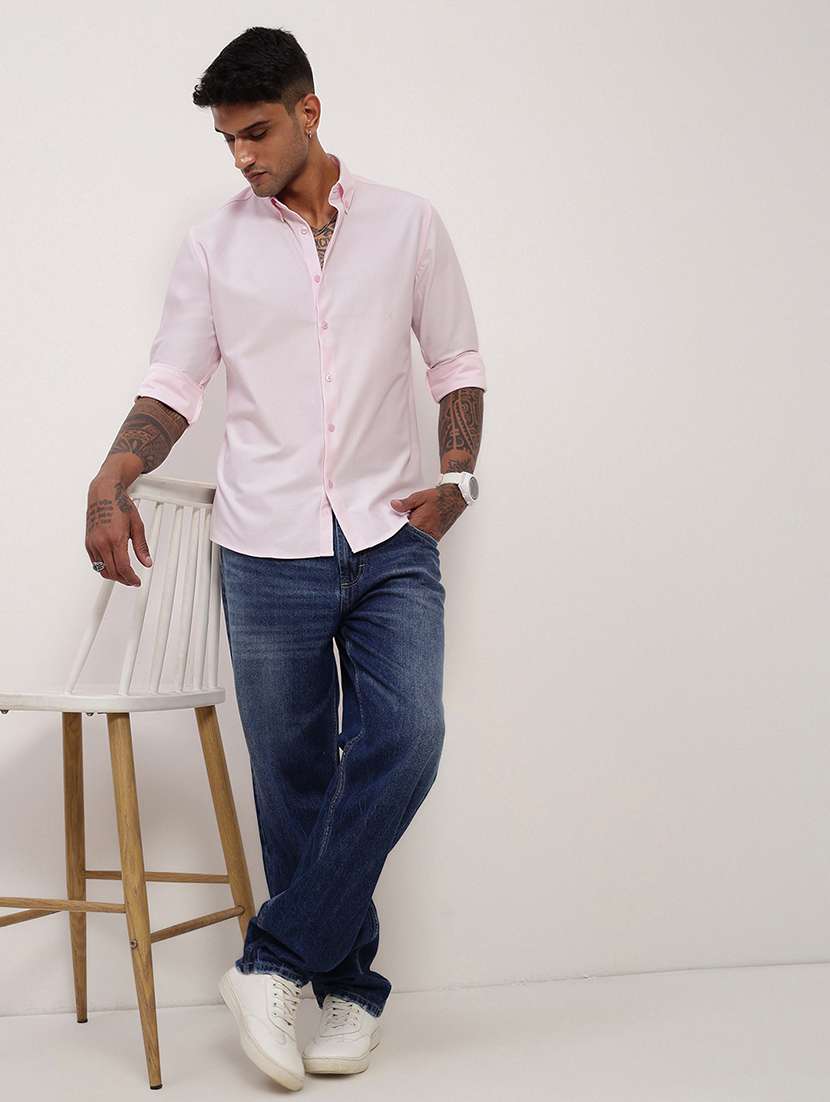 men solid long sleeves casual shirt - 21696387 -  Standard Image - 4