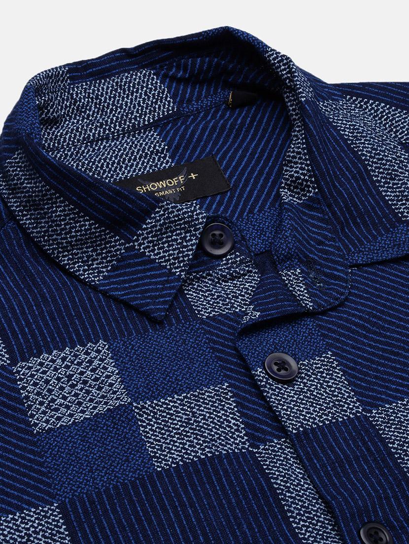 men geometric printed long sleeves casual shirt - 21696389 - Standard Image - 6