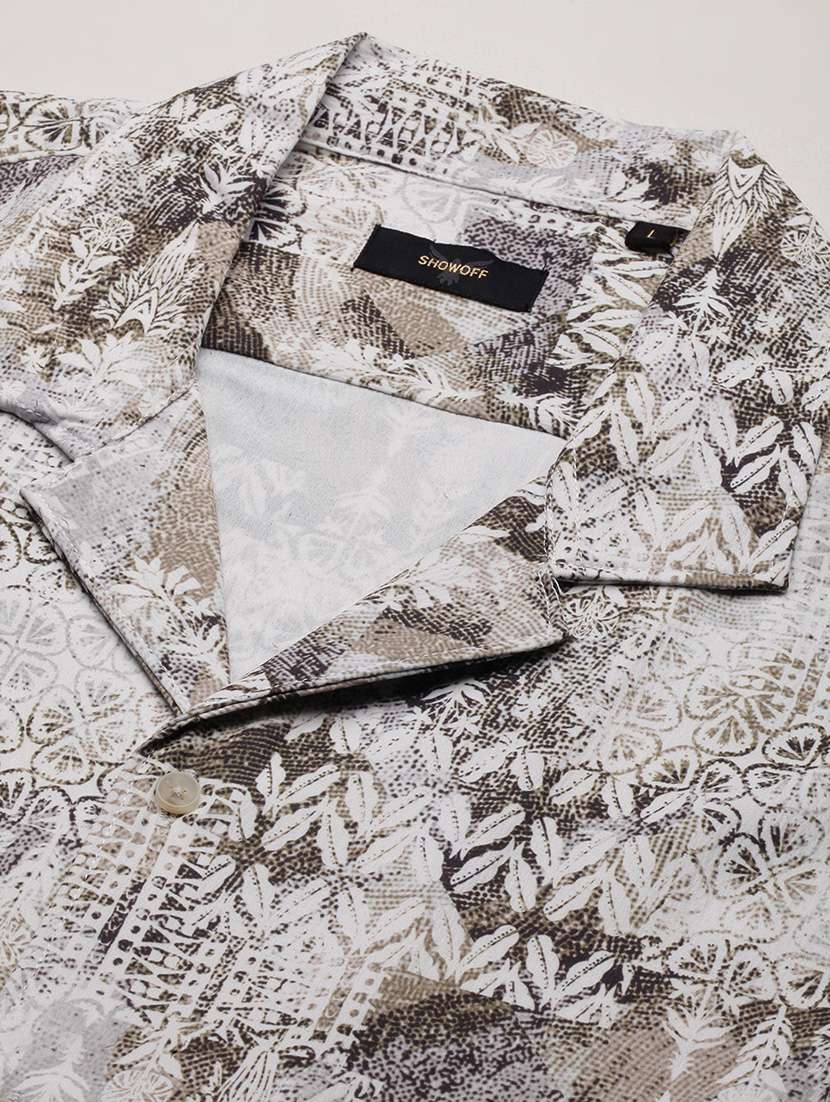 men geometric printed short sleeves casual shirt - 21696394 -  Standard Image - 6
