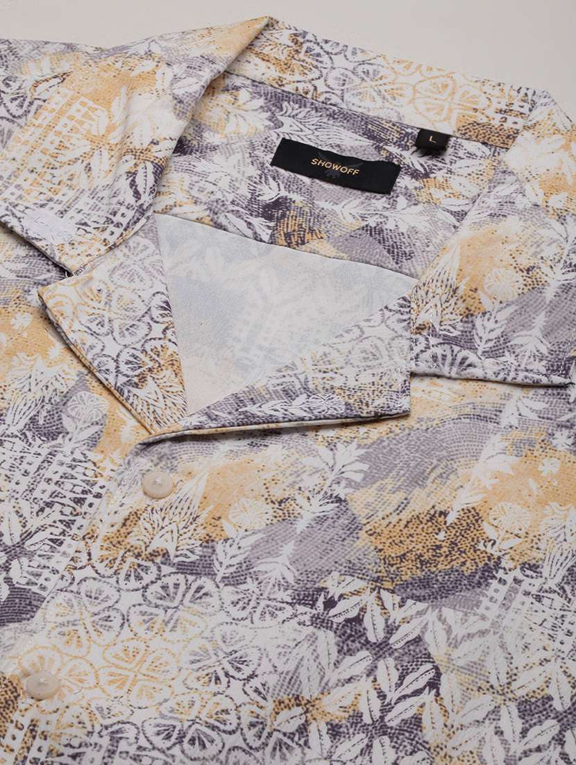 men geometric printed short sleeves casual shirt - 21696396 -  Standard Image - 6