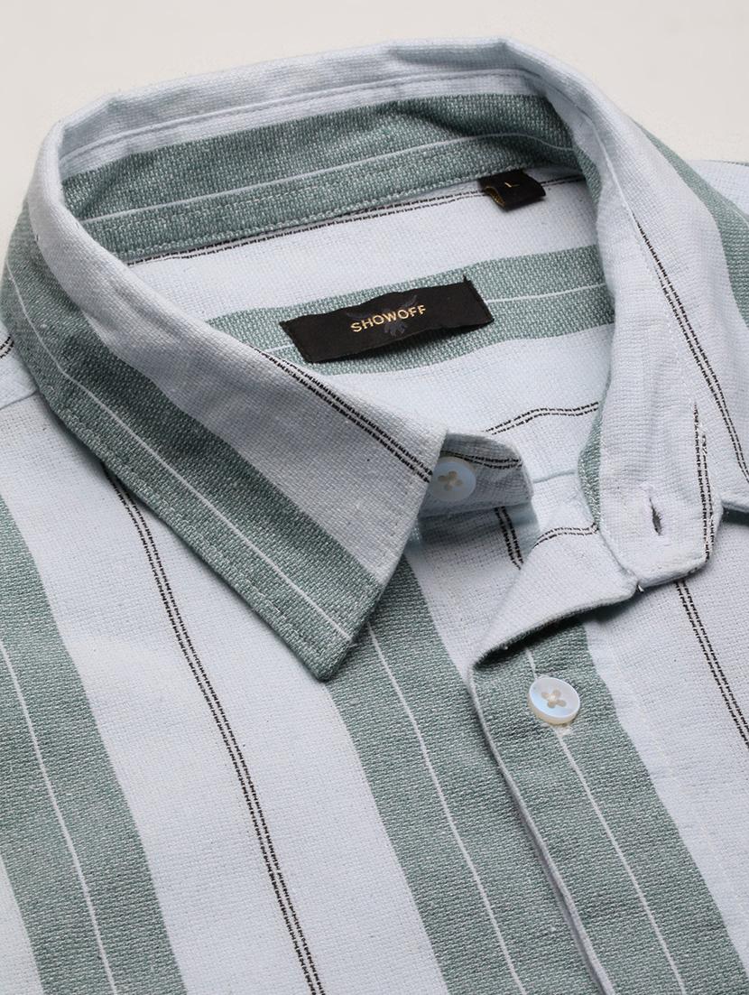 men striped long sleeves casual shirt - 21696400 - Standard Image - 6