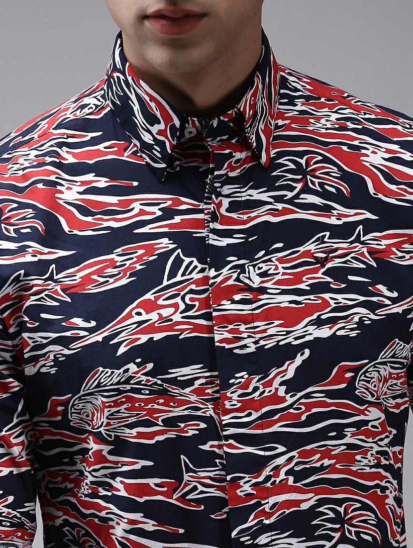 men abstract printed long sleeves casual shirt - 21696402 - Standard Image - 6