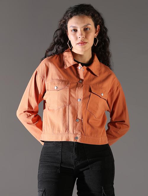 women solid denim summer jacket - 21696497 -  Standard Image - 0