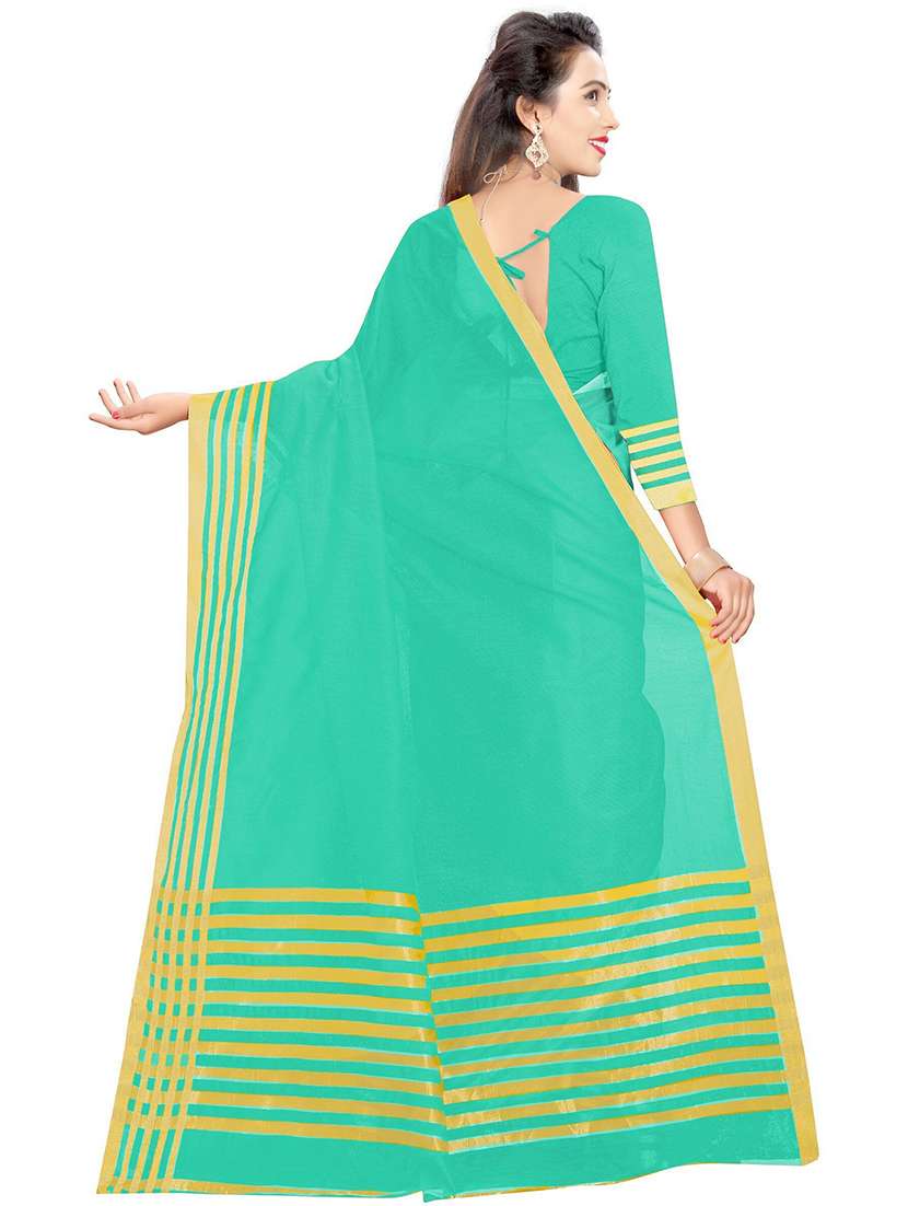 women solid with bordered saree - 21696544 -  Standard Image - 1