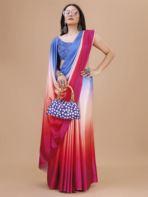 women multi color ombre plain saree - 21696735 - Standard Image - 0