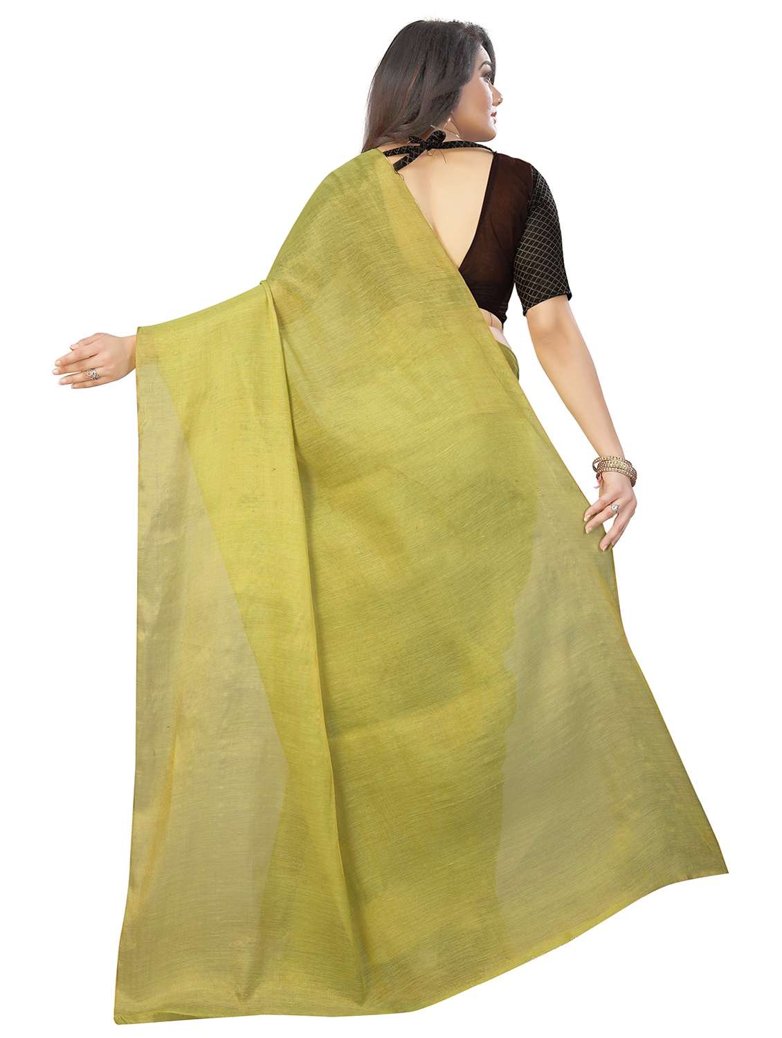 women self designed plain saree - 21696786 -  Standard Image - 1