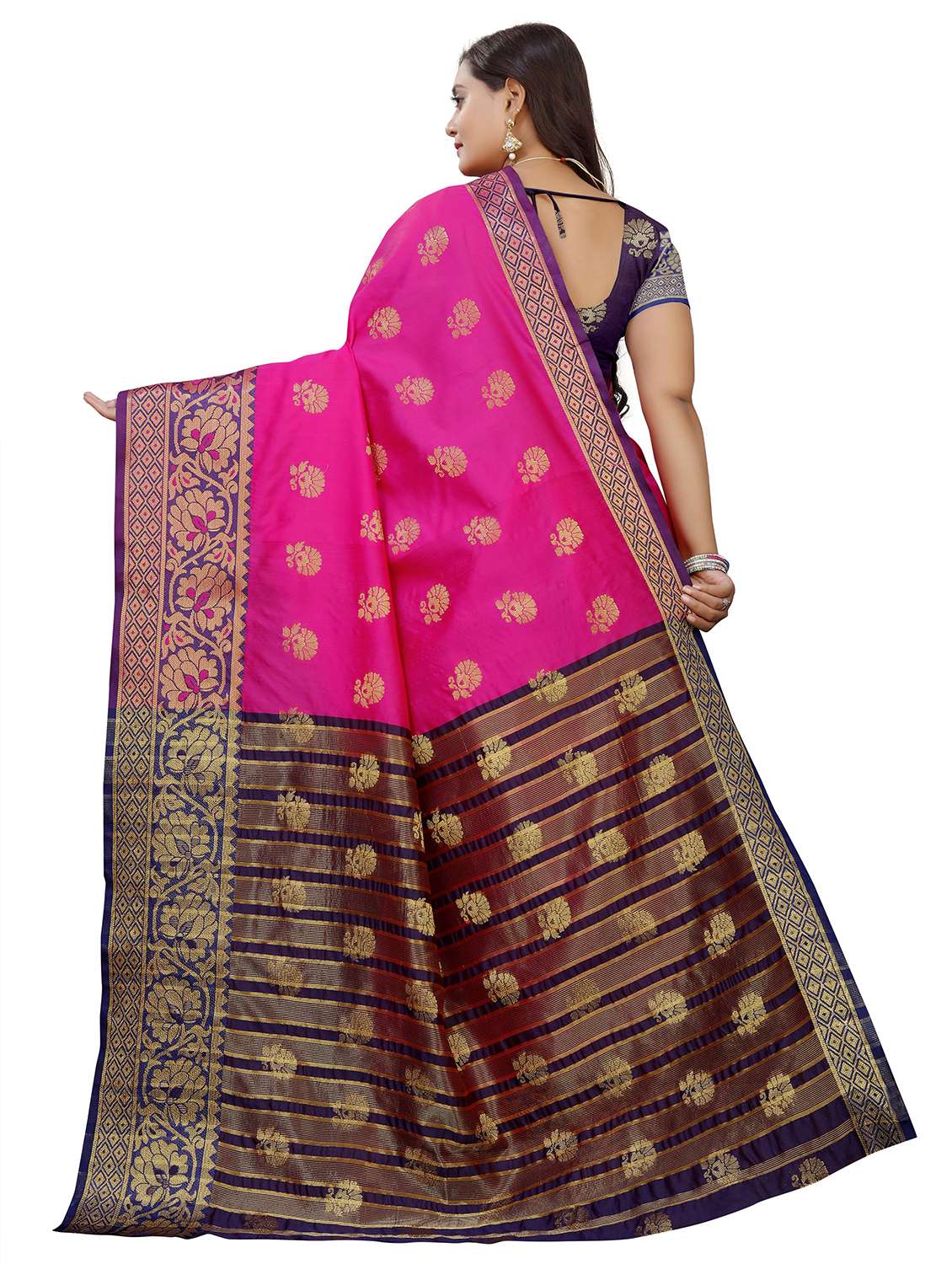 women self design zari bordered saree - 21696804 -  Standard Image - 1