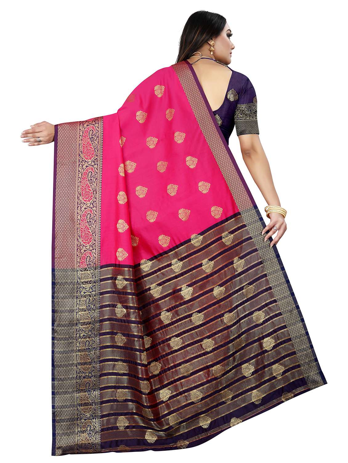 women self design zari bordered saree - 21696808 -  Standard Image - 1