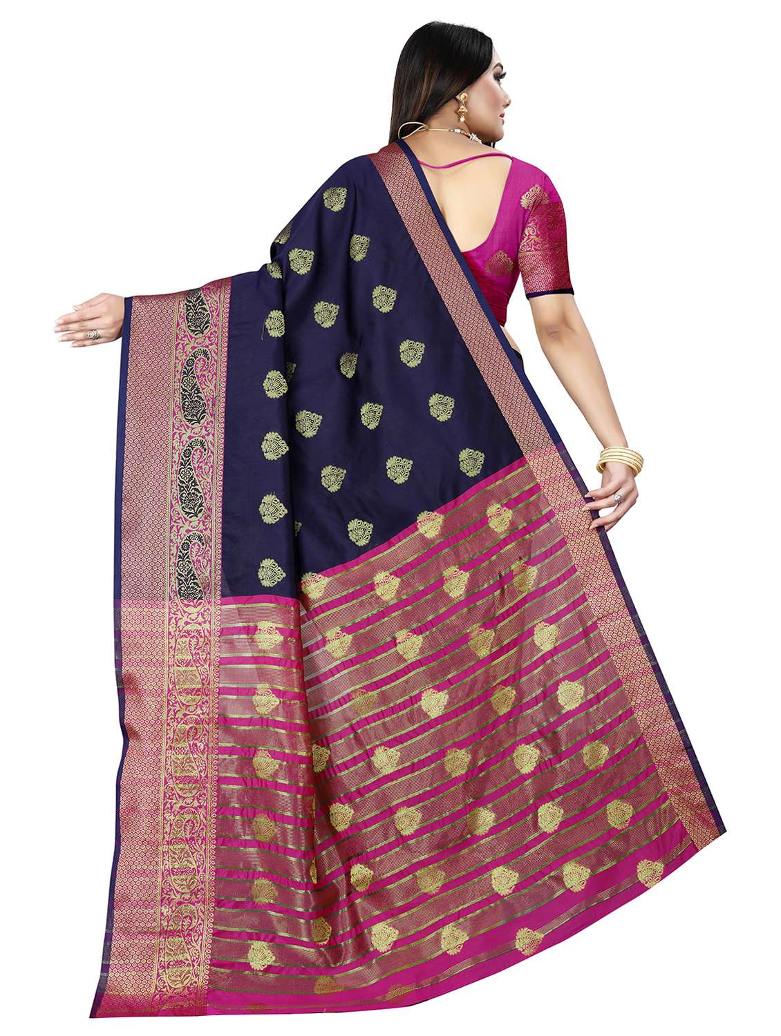 women self designed zari bordered saree - 21696811 -  Standard Image - 1