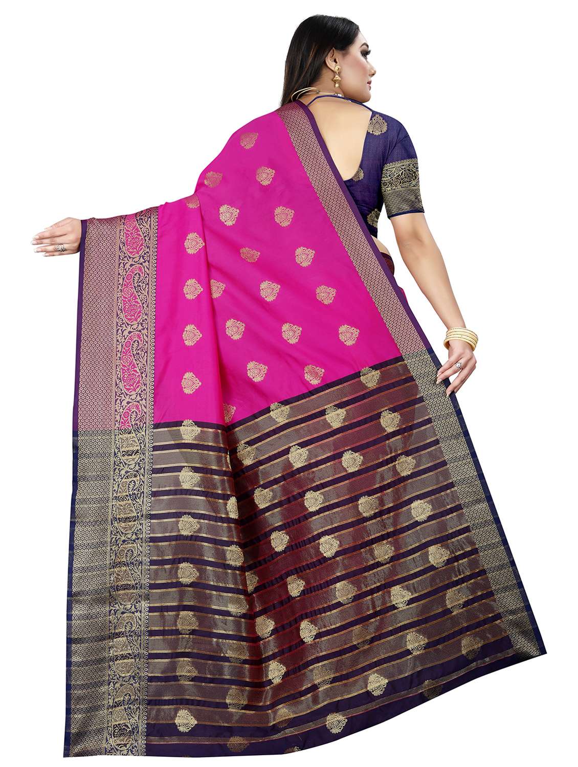 women self design zari bordered saree - 21696816 -  Standard Image - 1