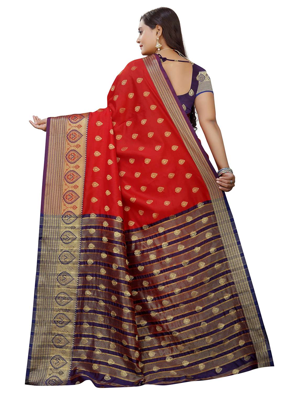 women self design zari bordered saree - 21696839 -  Standard Image - 1