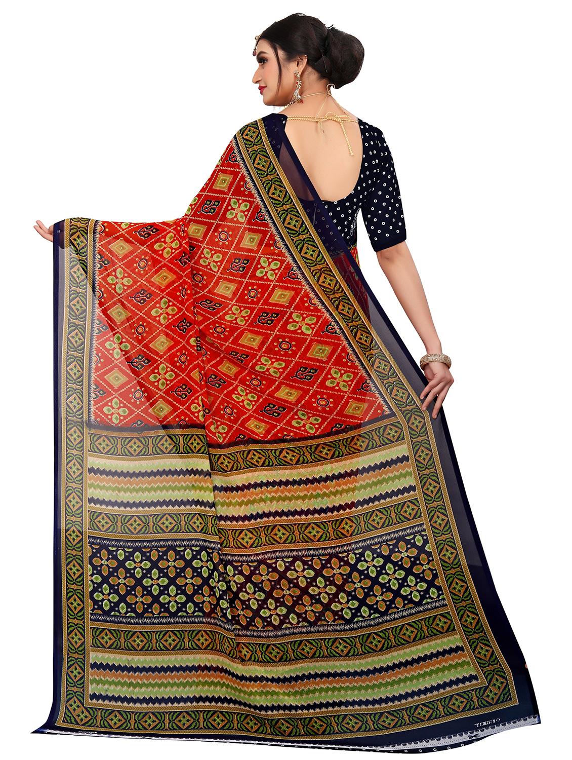 women red printed saree - 21696877 - Standard Image - 1