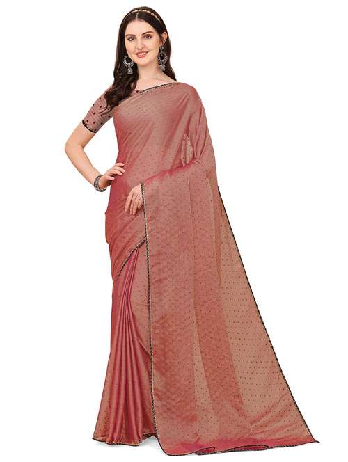women pink self design saree - 21696908 - Standard Image - 0