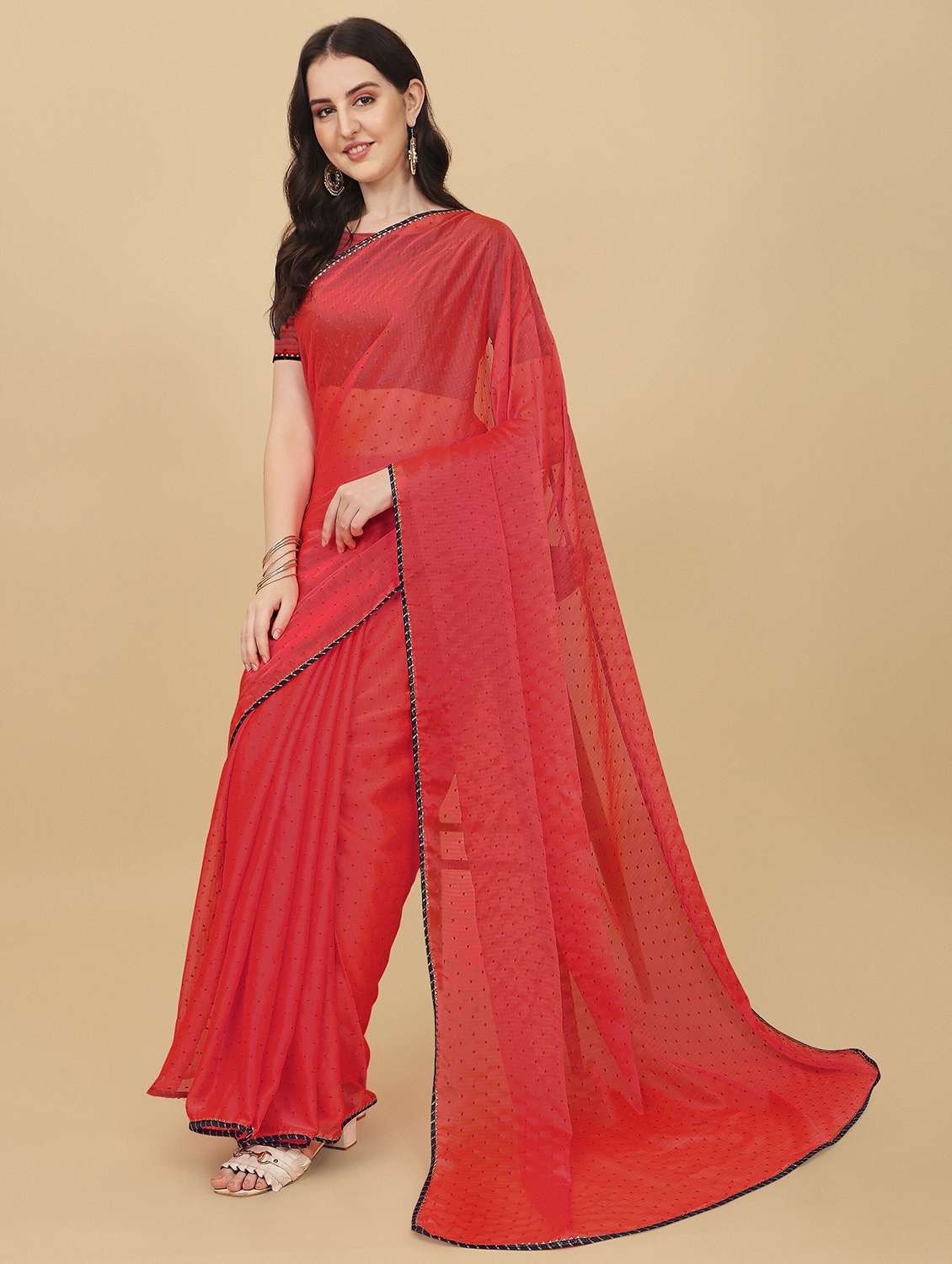 women self design lace work saree - 21696911 - Standard Image - 1