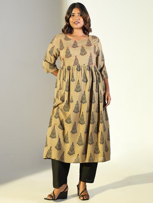 women three quarter sleeve anarkali kurta - 21696958 - Standard Image - 0