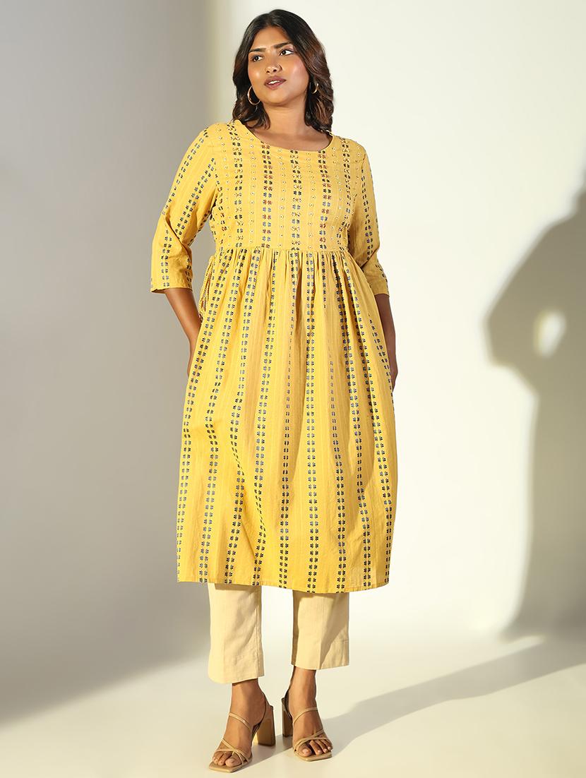 women three quarter sleeve a-line kurta - 21696959 - Zoom Image - 0
