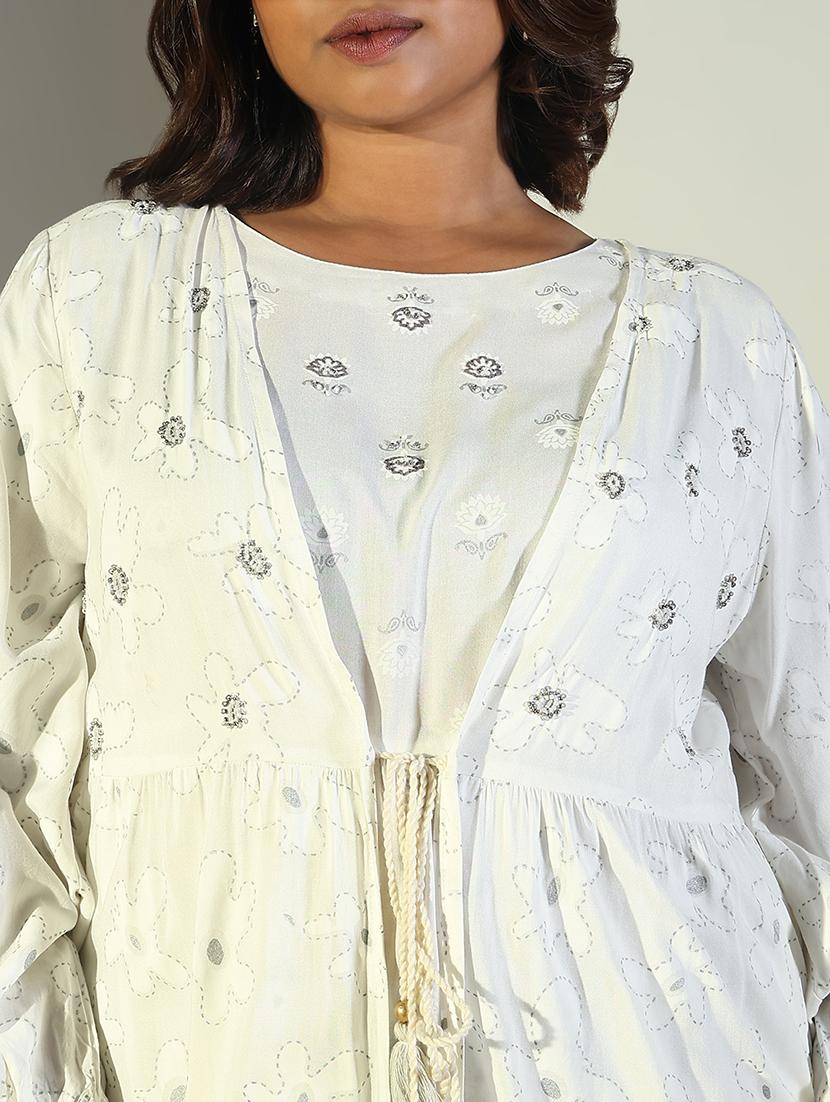 women white long sleeve anarkali kurta - 21696960 - Standard Image - 6