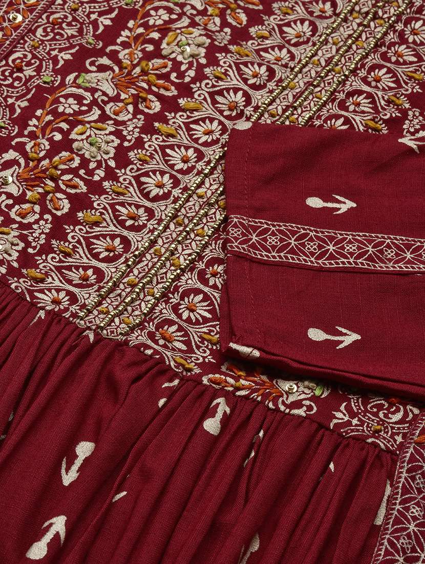 women three quarter sleeve anarkali kurta - 21696962 -  Standard Image - 6