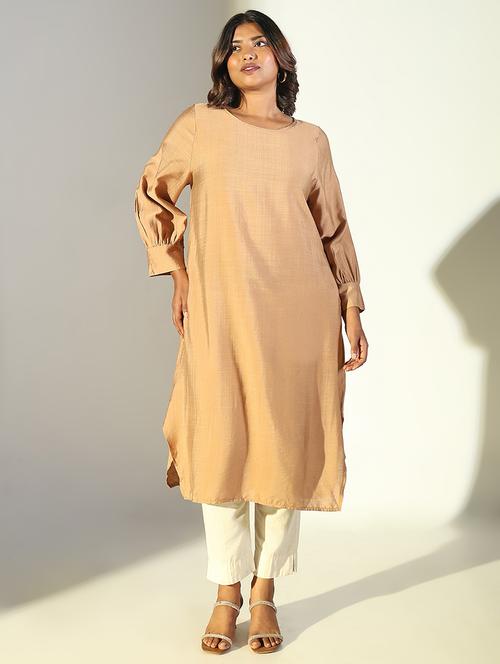 women three quarter sleeve a-line kurta - 21696976 -  Standard Image - 0