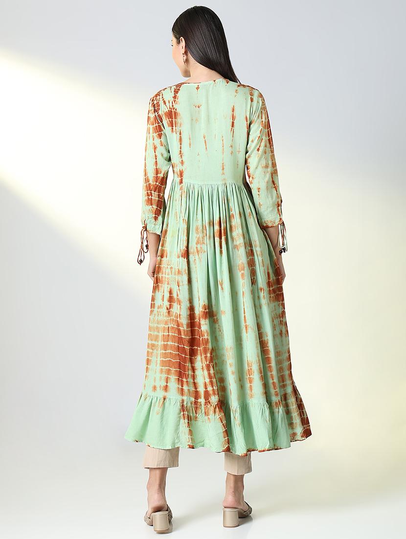 women three quarter sleeve anarkali kurta - 21696978 - Standard Image - 4