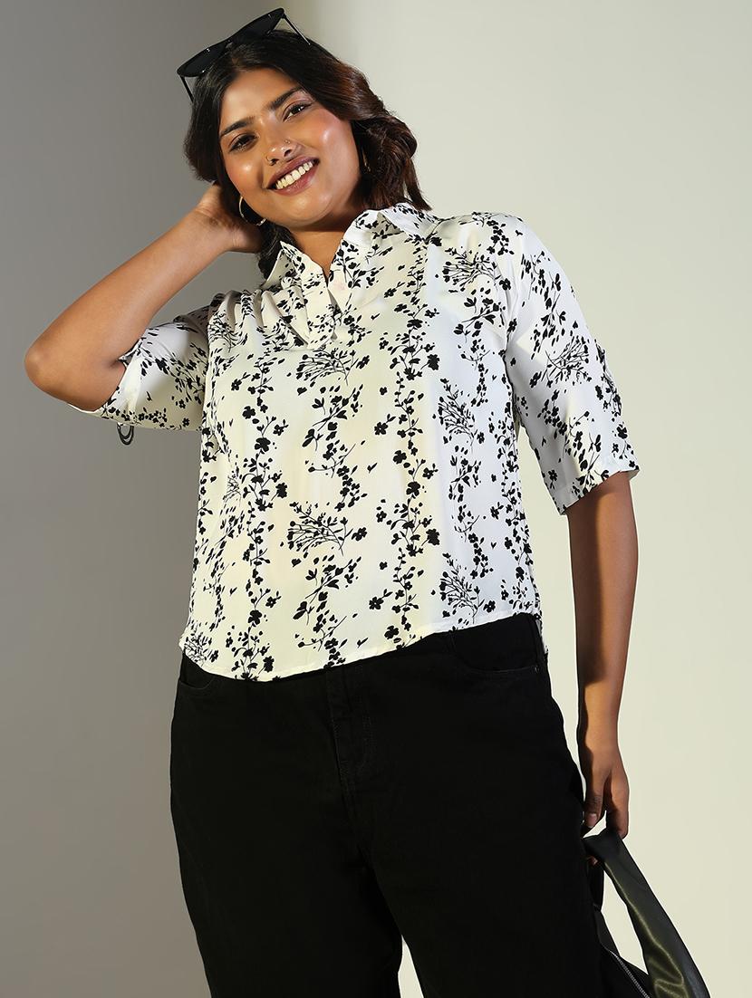 women floral printed collared neck regular top - 21697015 -  Standard Image - 1
