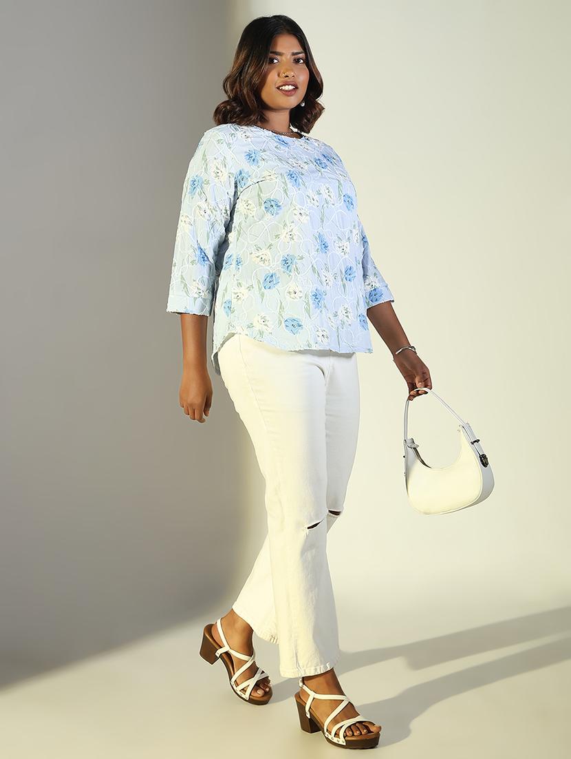 women floral printed round neck regular top - 21697019 - Standard Image - 4