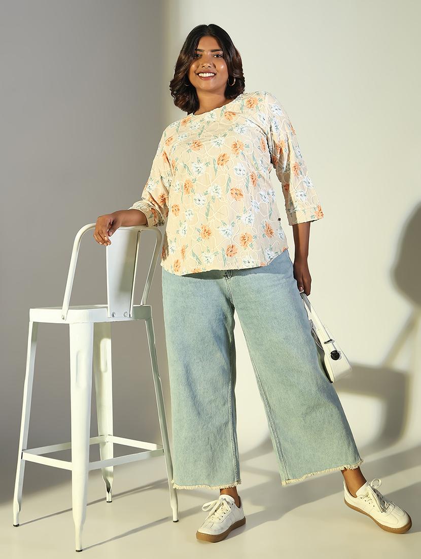 women floral printed round neck regular top - 21697020 - Standard Image - 4
