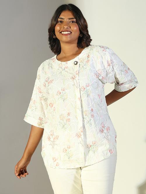 women floral printed round neck regular top - 21697021 -  Standard Image - 0