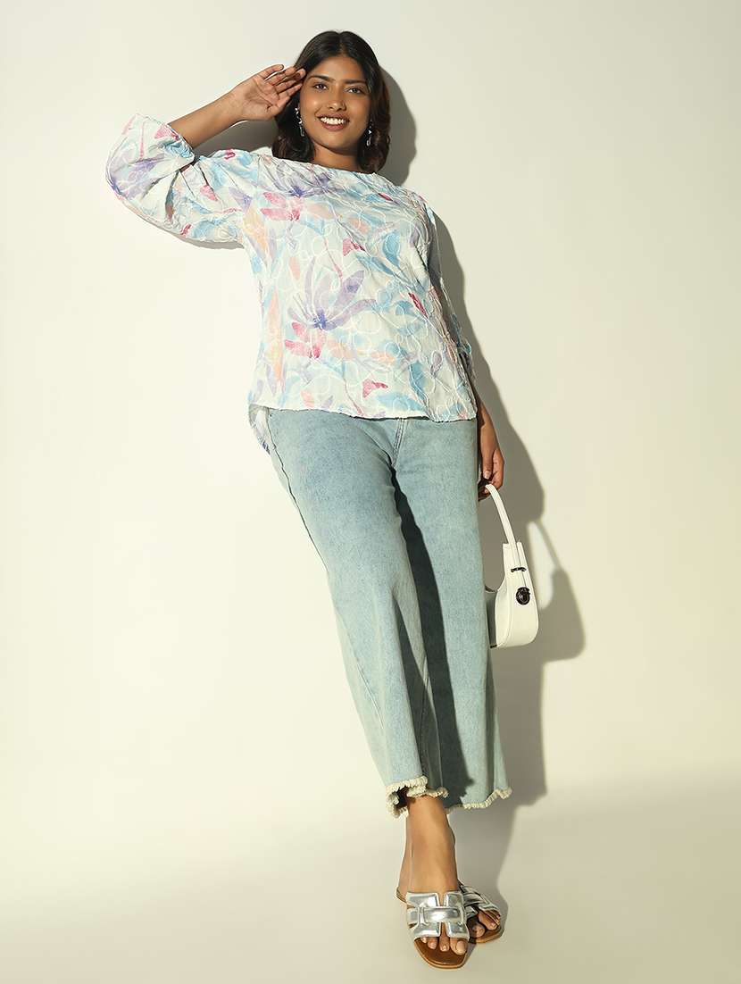 women three quarter sleeve pull size top - 21697024 -  Standard Image - 4