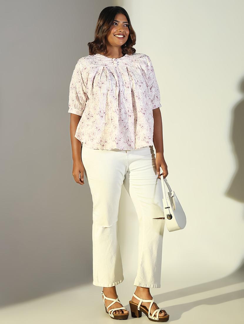 women floral printed round neck regular top - 21697028 - Standard Image - 4