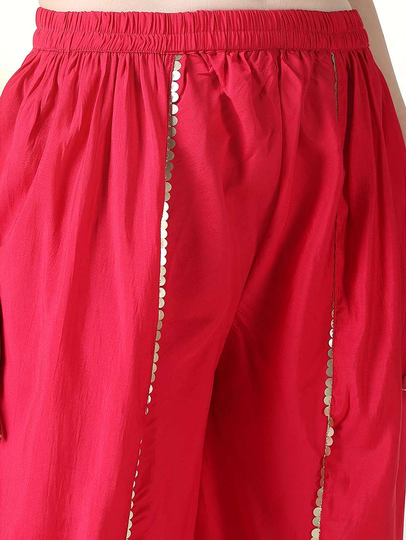 women pink three quarter sleeve dhoti kurta set - 21697080 -  Standard Image - 6