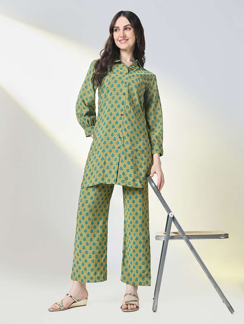 women green printed ethnic co-ord set - 21697090 -  Standard Image - 1