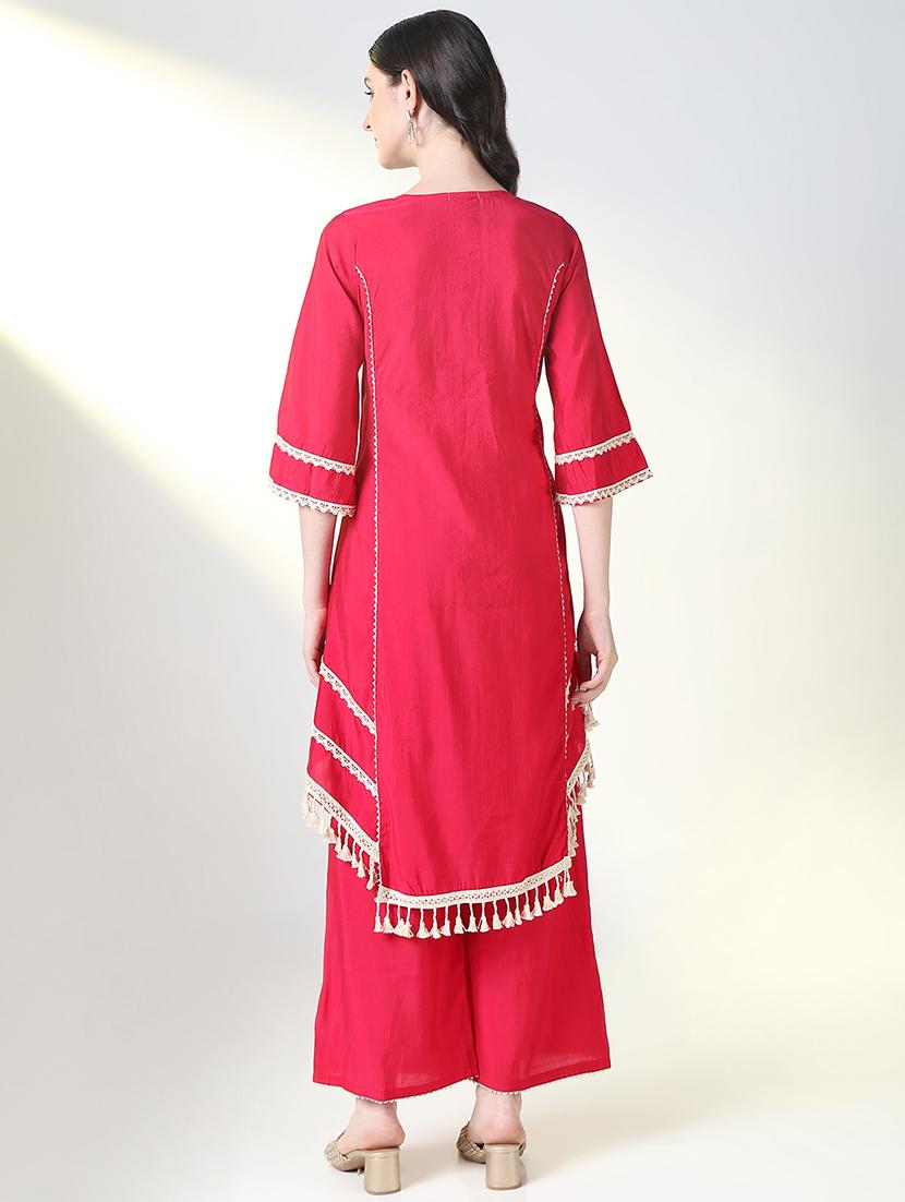 women embroidered kurta palazzo set - 21697094 - Standard Image - 4