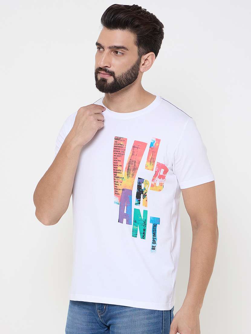 men front print short sleeve t-shirt - 21697123 -  Standard Image - 1