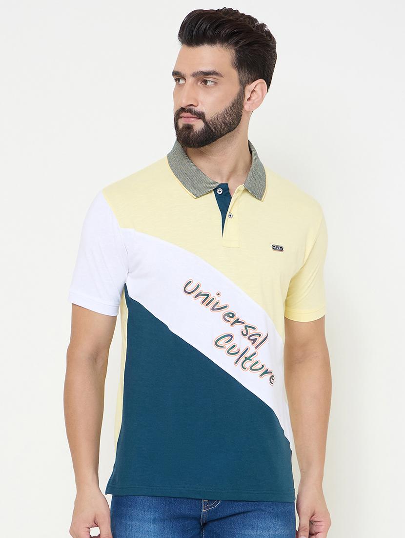 men color block short sleeve polo t-shirt - 21697145 - Zoom Image - 0