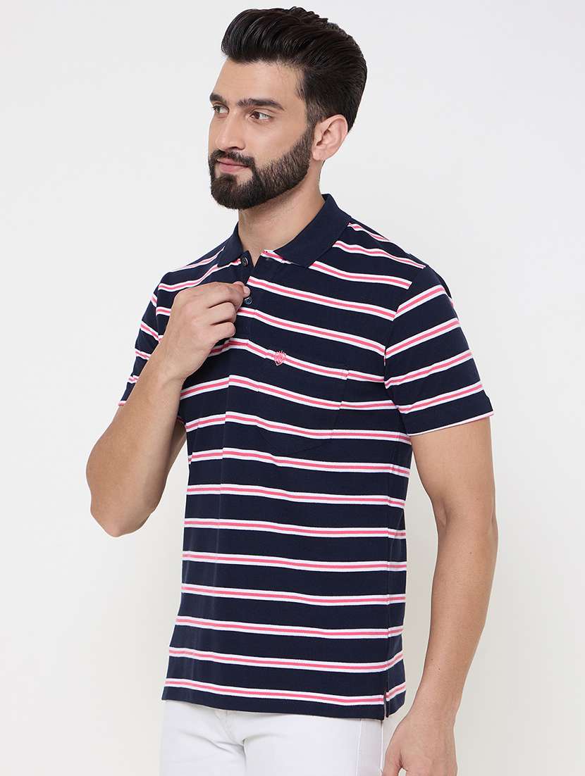 men striped short sleeve polo t-shirt - 21697156 -  Standard Image - 1