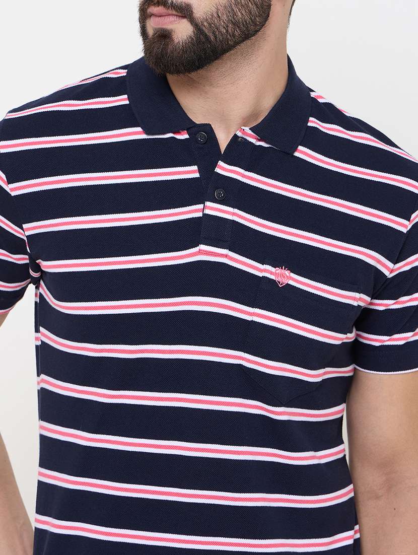 men striped short sleeve polo t-shirt - 21697156 -  Standard Image - 4