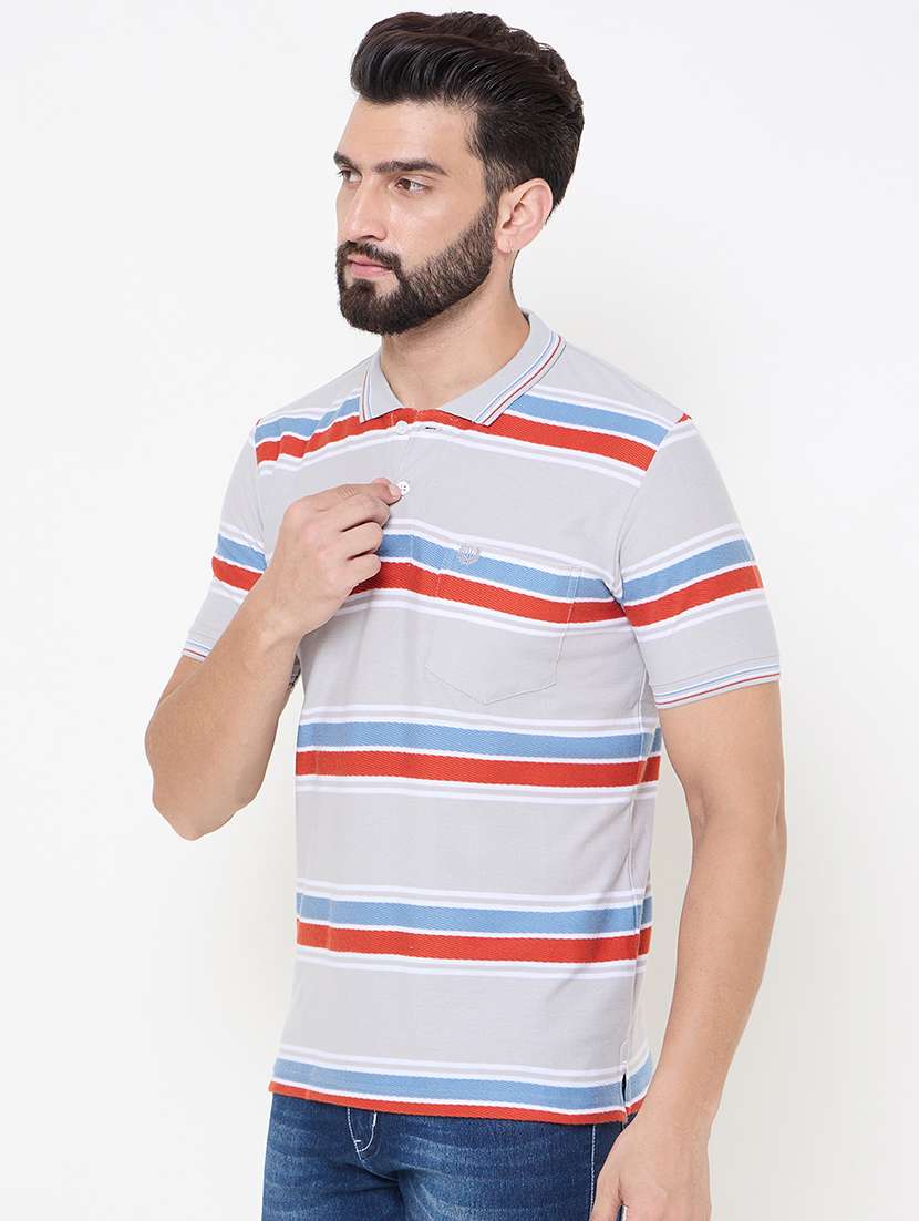 men striped short sleeve polo t-shirt - 21697158 -  Standard Image - 1