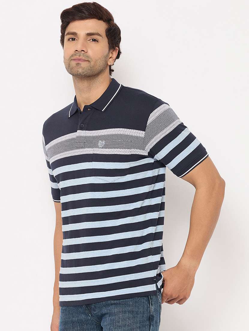 men striped short sleeve polo t-shirt - 21697161 -  Standard Image - 1