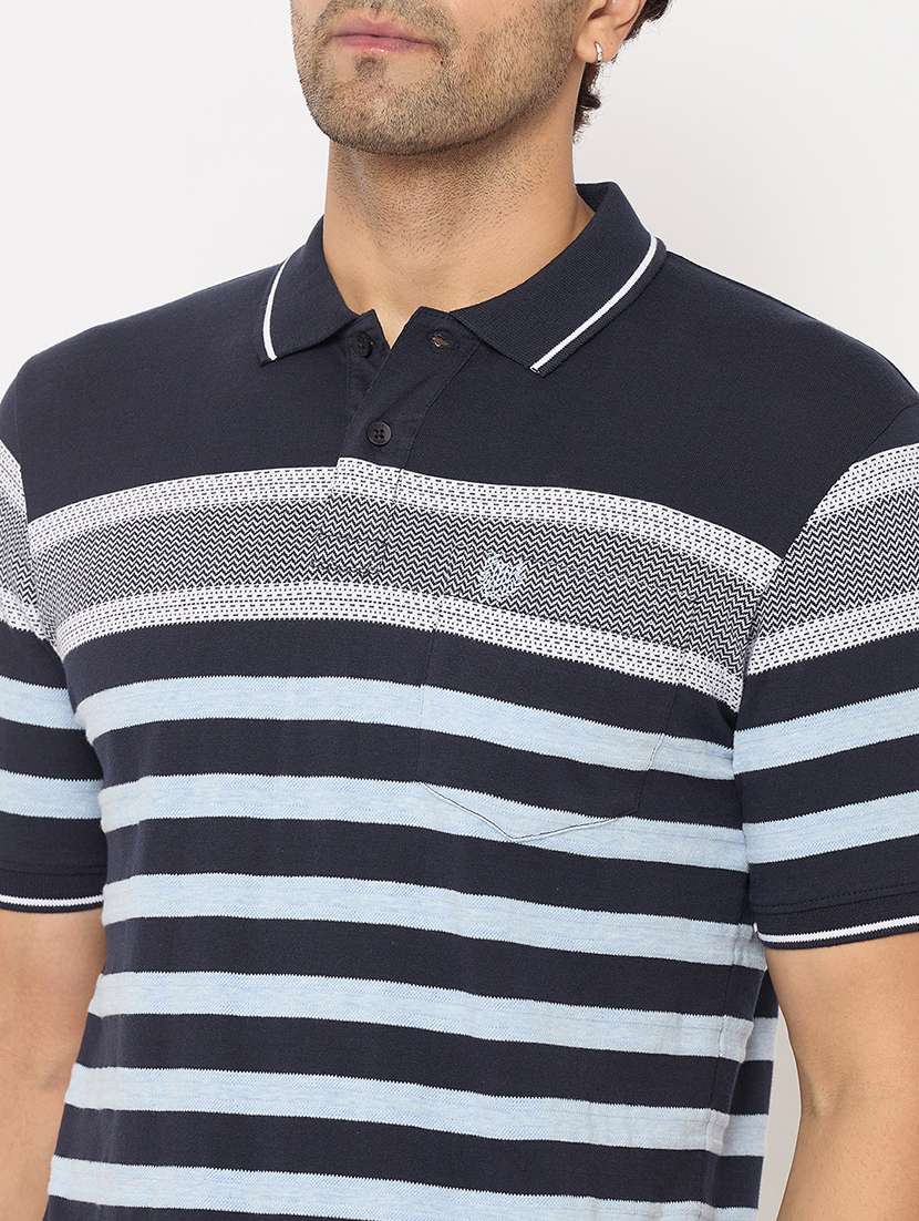men striped short sleeve polo t-shirt - 21697161 -  Standard Image - 4