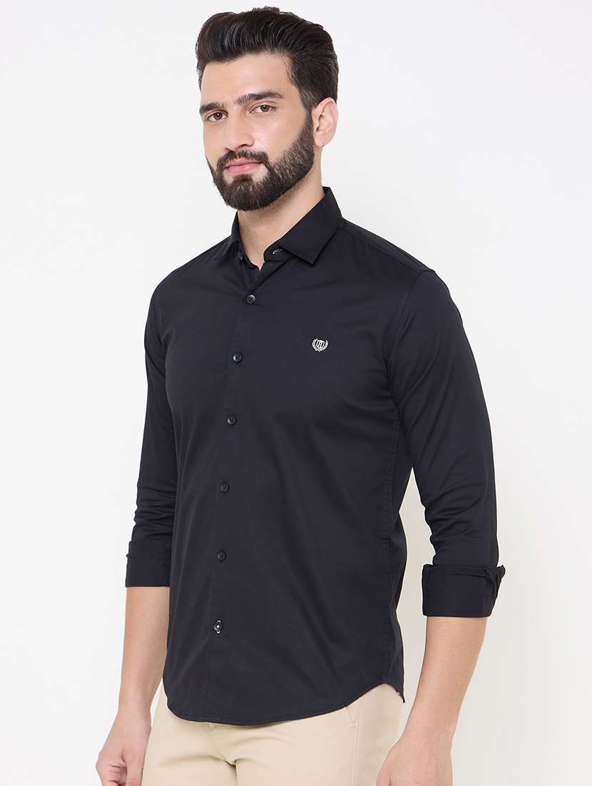 men solid long sleeve casual shirt - 21697406 -  Standard Image - 1