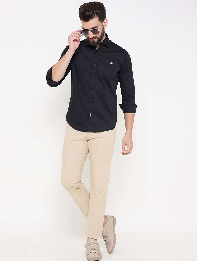 men solid long sleeve casual shirt - 21697406 -  Standard Image - 4