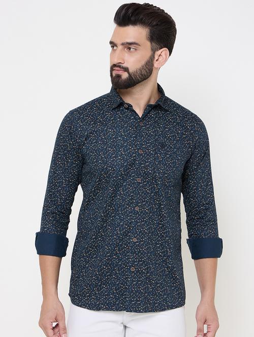 men printed long sleeve casual shirt - 21697409 - Standard Image - 0