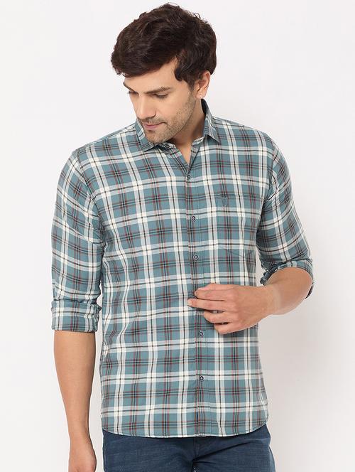 men checkered long sleeve casual shirt - 21697410 -  Standard Image - 0