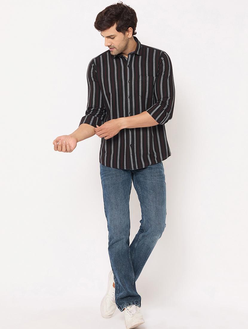 black cotton casual shirt - 21697413 - Standard Image - 4