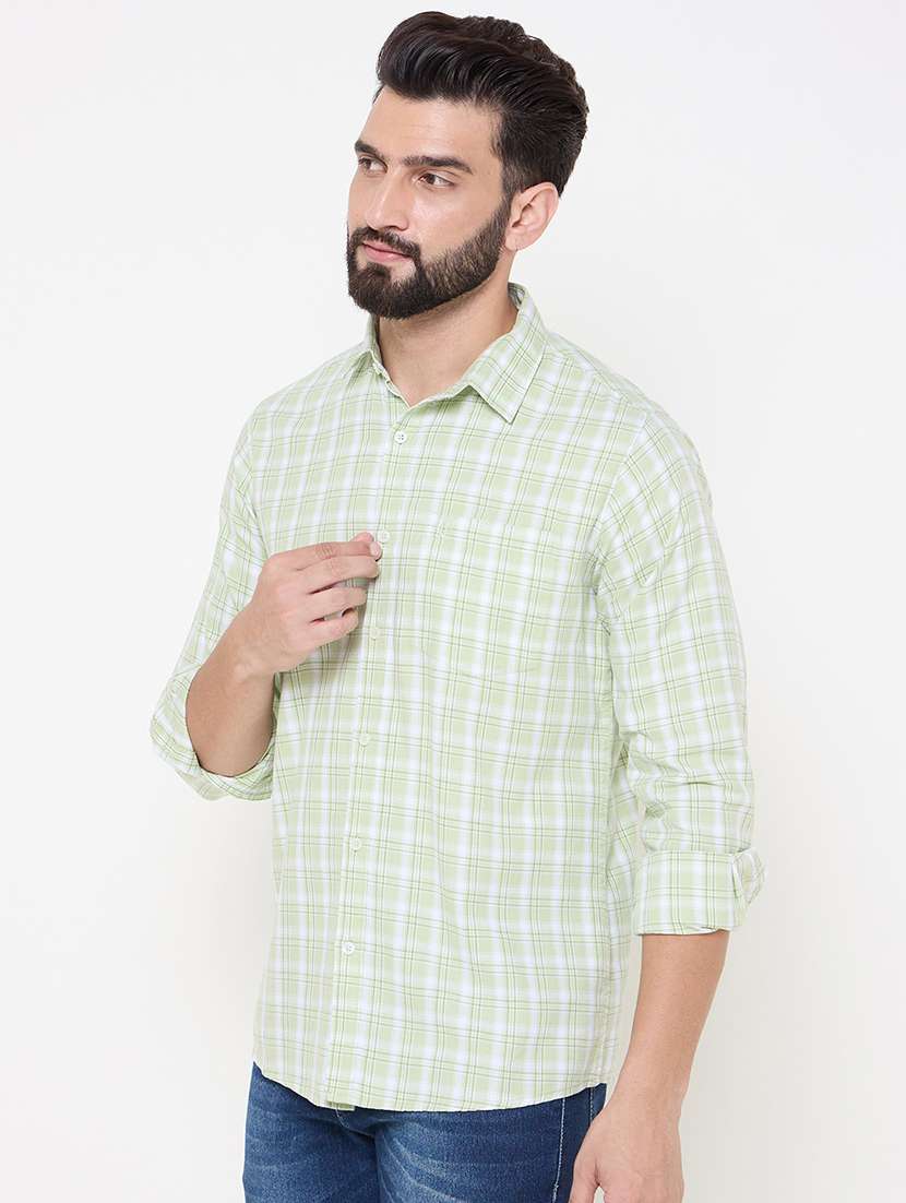 men checkered long sleeve casual shirt - 21697414 -  Standard Image - 1