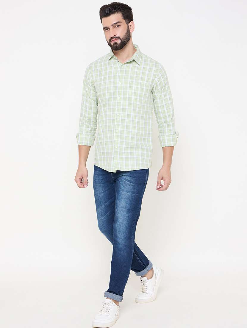 men checkered long sleeve casual shirt - 21697414 -  Standard Image - 4